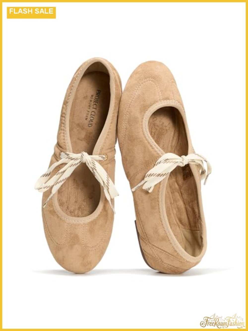 Women's Mary Jane Ballet Flats Memory Foam Non-Slip Soft Suede